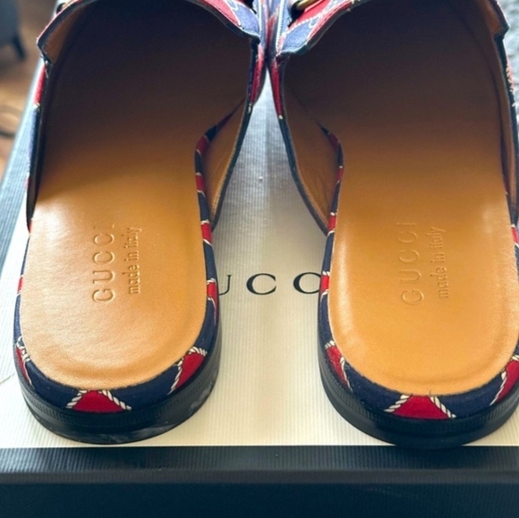 Gucci Red and Blue Patterned Loafers/Mules Size Gucci Size 9, US 9.5 main image 11